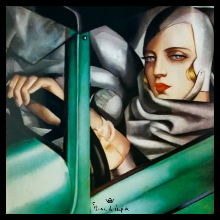 art-everywhere-tamara-łempicka-poszetka-zielone-bugatti01