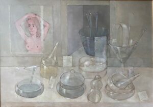 Glass Vessels with Reflection in the Mirror
