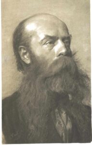 Portrait of a man with beard in three quarter profile
