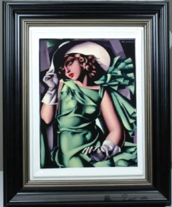 Porcelain painting “Girl in a Green Dress” – Tamara de Lempicka Collection – limited edition
